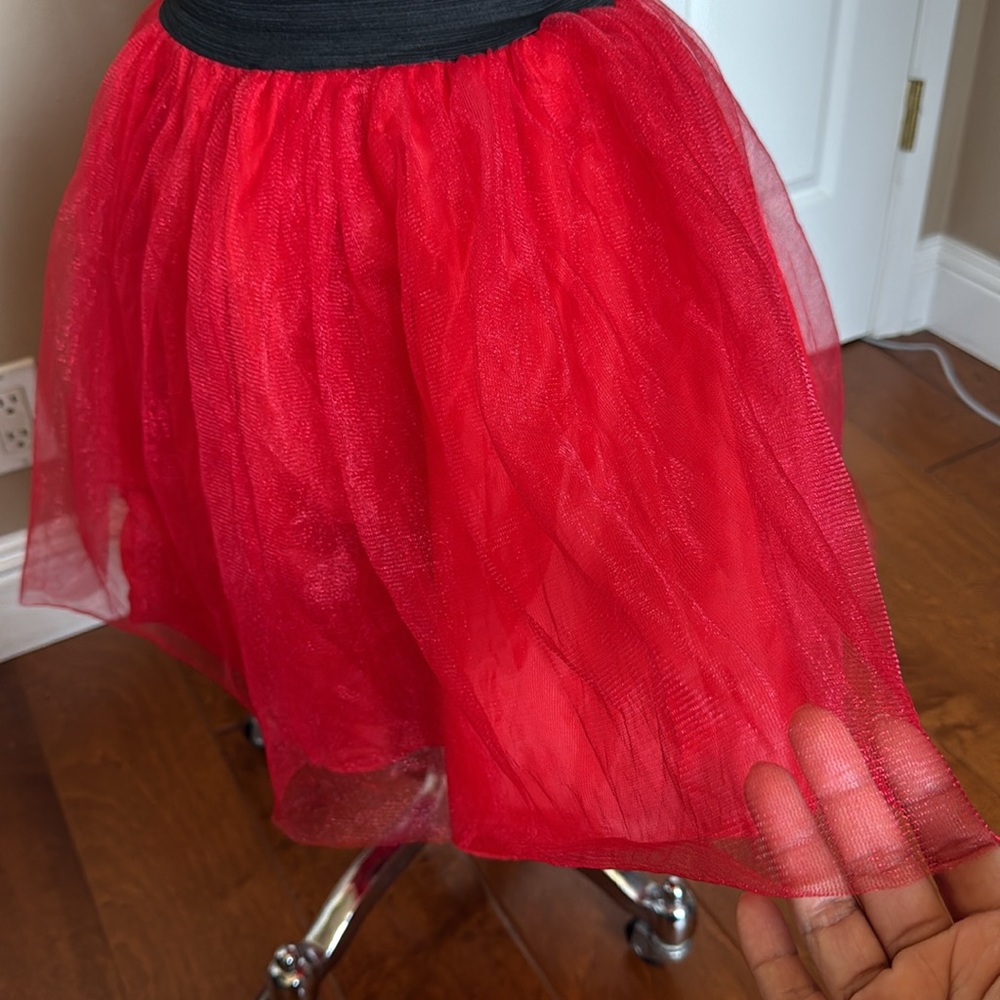 Halloween Costume Red Tulle Tutu Skirt with lights and tail one size - Picture 15 of 17